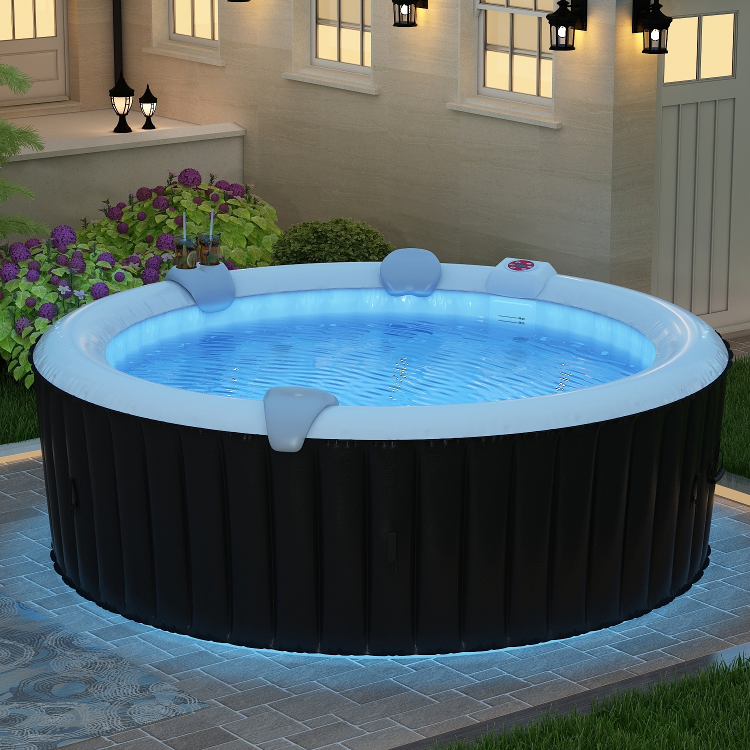 Hot Tub With Massage Air Headrests Cup Holder
