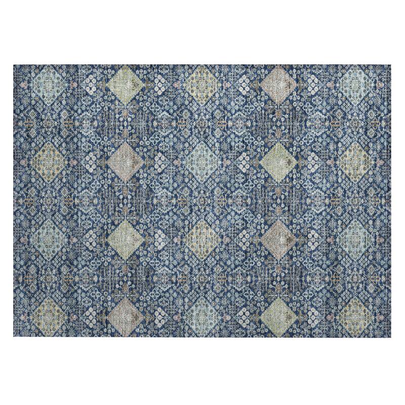 Machine Washable Indoor/ Outdoor Boho Panel Chantille Rug