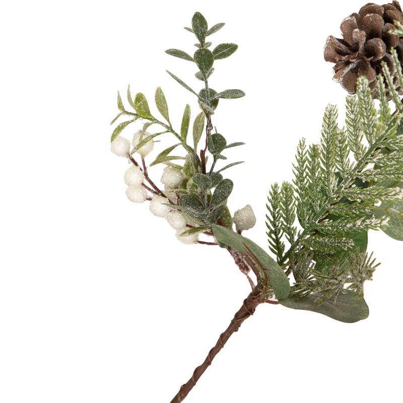 5' White Berry Eucalyptus and Pinecone Christmas Garland - Unlit