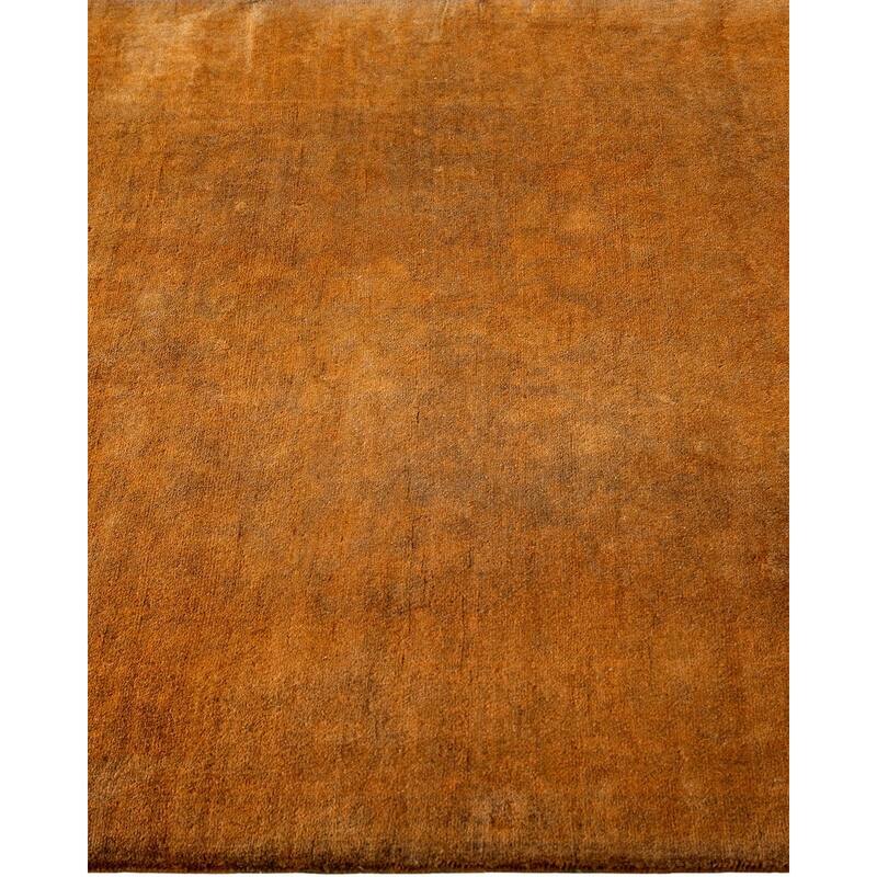Overton Hand Knotted Wool Vintage Inspired Modern Contemporary Overdyed Gold Runner Rug - 3' 2" x 25' 6"