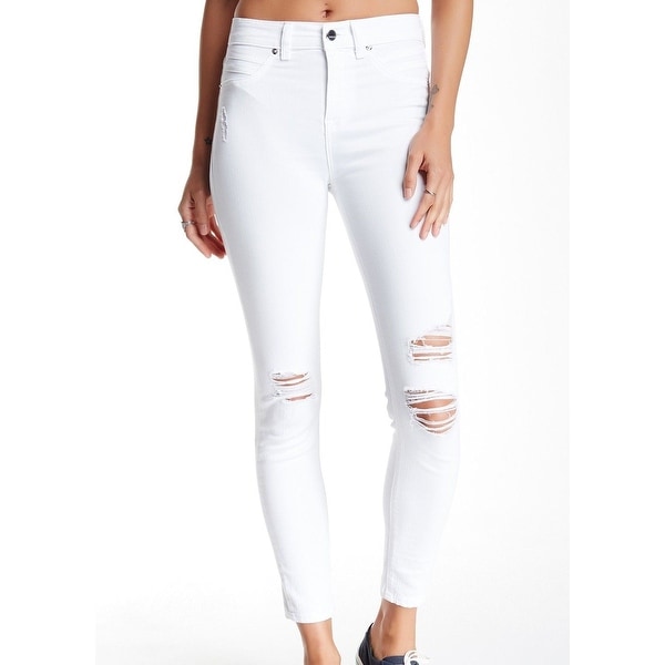 womens white distressed jeans