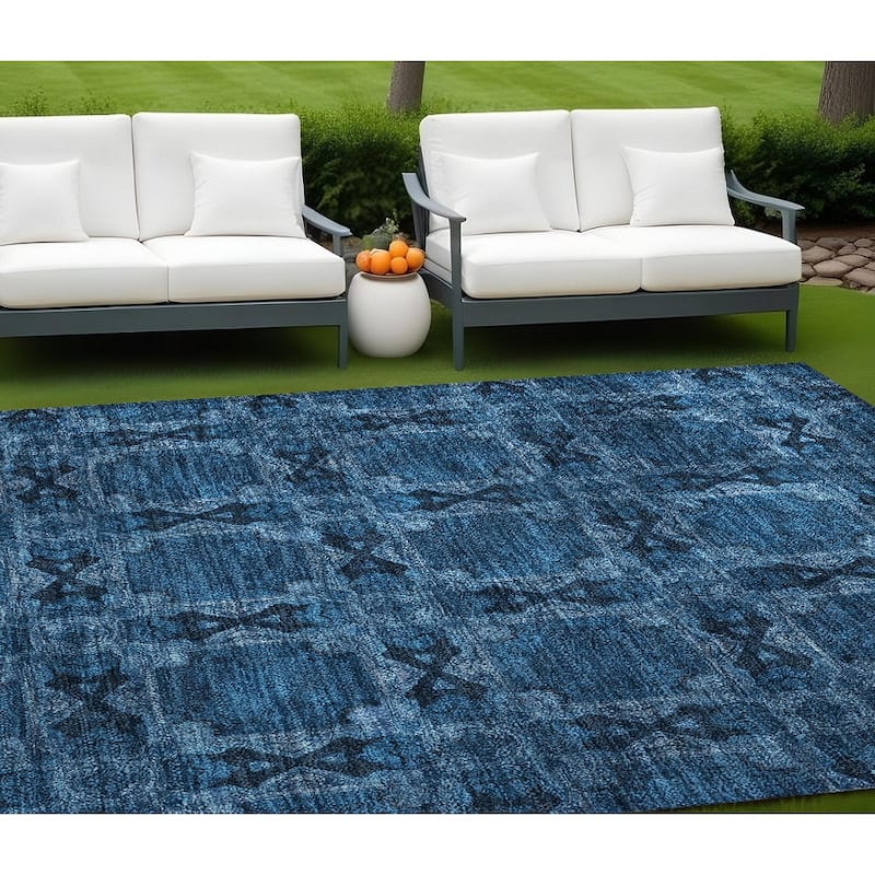 Almix Lush Floral Weather Resistant Versatile Elegance Outdoor Rug - 9' X 12' - Multi