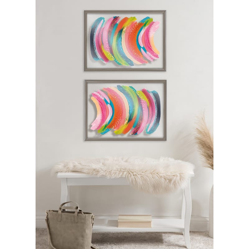 Kate and Laurel Blake Bright Abstract Framed Glass Art by Ettavee