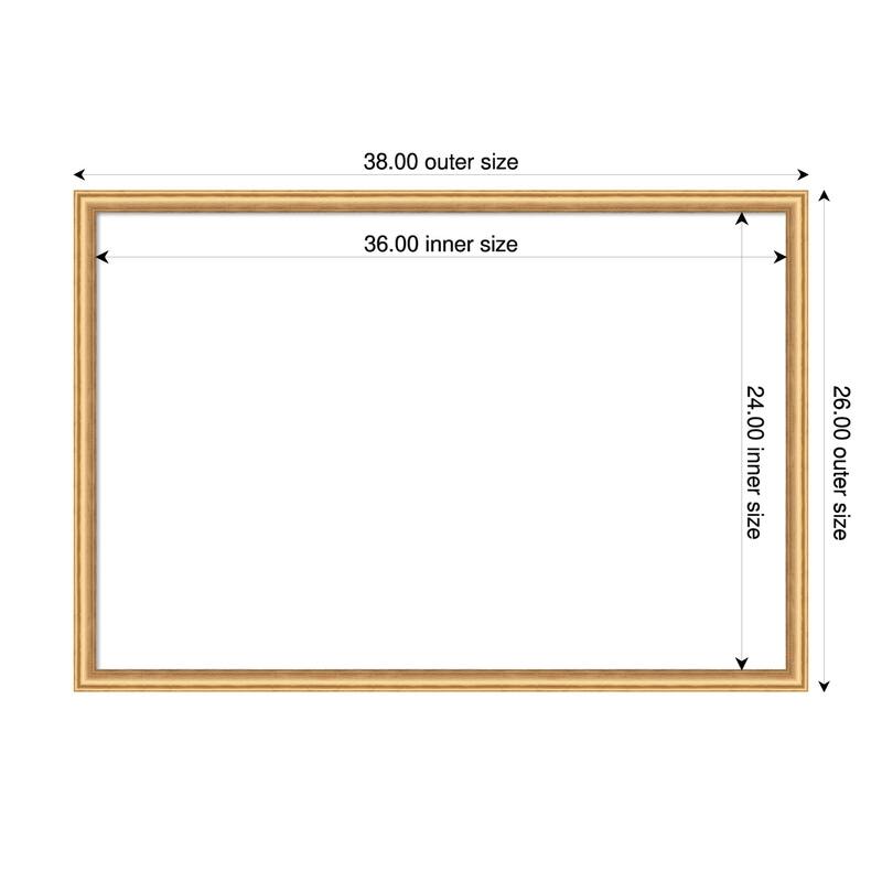Amanti Art Salon Scoop Gold Framed Dry Erase Magnetic Board - 38 x 26 in - Salon Scoop Gold