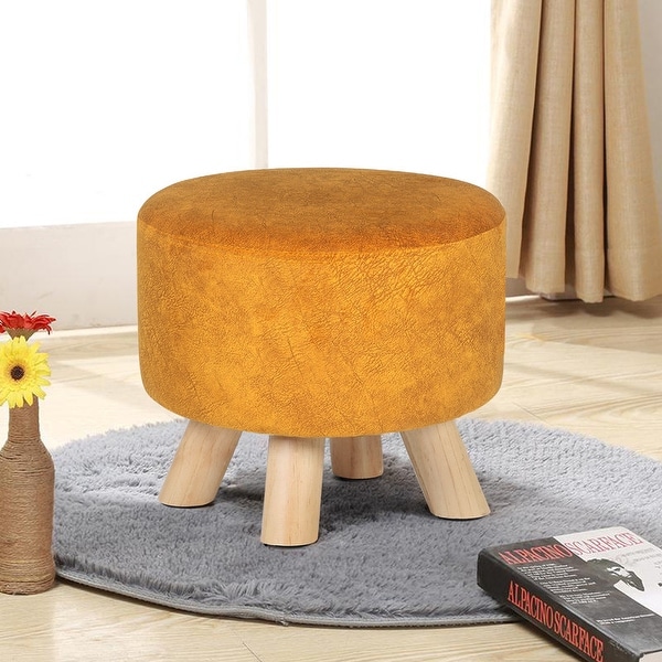 Details about   Vanity Soft Furry Ottoman Nursery Wooden Step Stool Padded Seat Foot Rest 