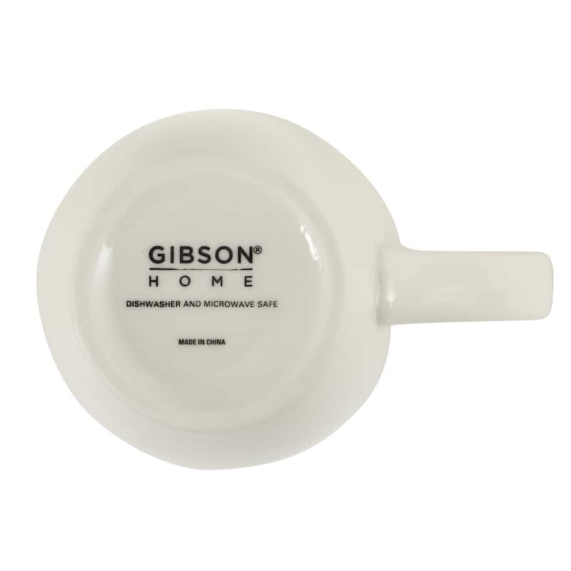Gibson Home Great Essentials 12 Ounce Porcelain Coffee Mug Set - Cups for Latte, Hot Tea, Cappuccino, Mocha, Espresso, Cocoa