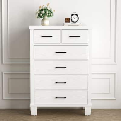 White-6 Drawers Dresser