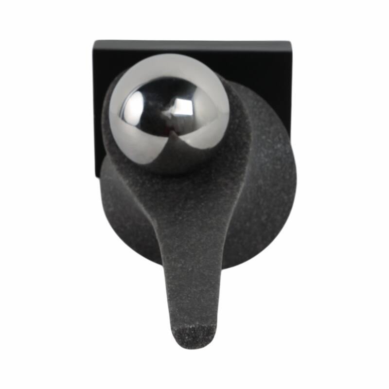 Resin Metal Decorative Object with Sphere Modern Accent - 18" Black - 6" x 6" x 18"