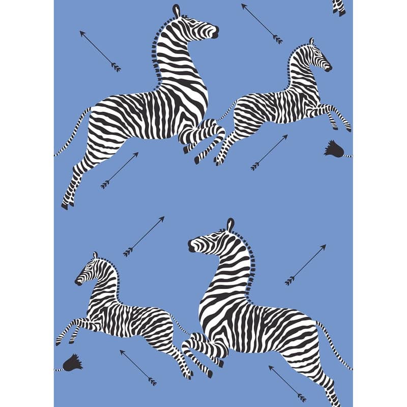Scalamandre Azure Zebra Safari Peel & Stick Wallpaper