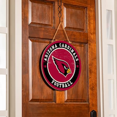 Arizona Cardinals Wooden Door Decor Wall Sign - Multi-Color