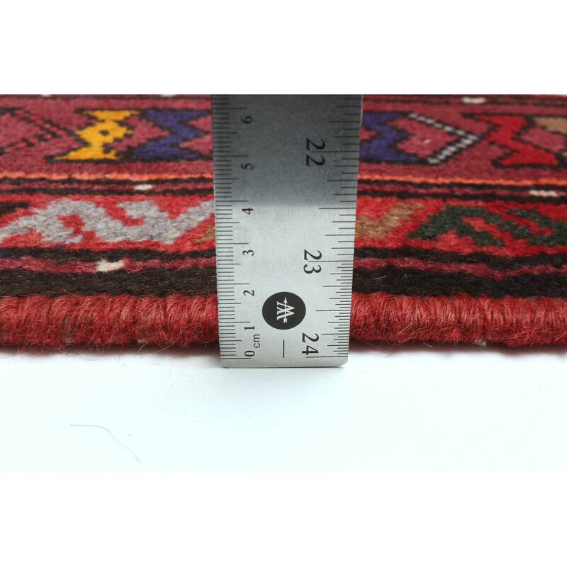 ECARPETGALLERY Hand-knotted Andelz Red Wool Rug - 3'5 x 9'5