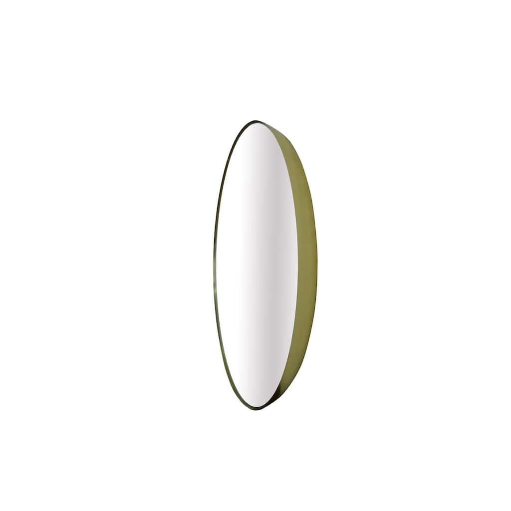 Lg. Round Antique Brass Mirror 30"Dia -ST - Brass Antq - Gold