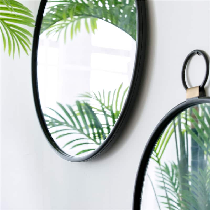 Wall Mirror with Black Frame, Contemporary Minimalist Accent Mirror