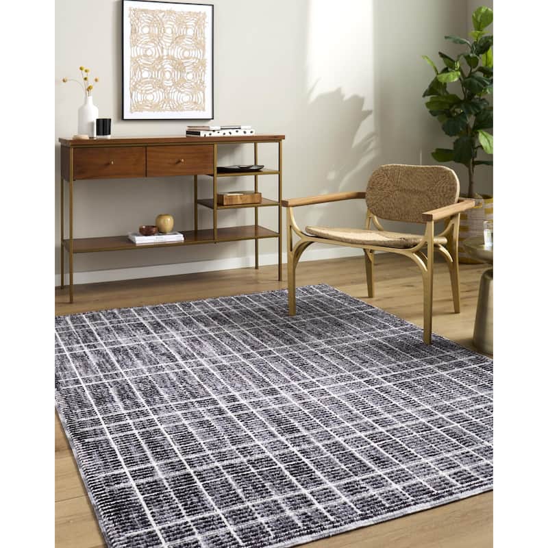 ELLE Decor x Livabliss Odeon Modern Area Rug - 7'10" x 10' - Black