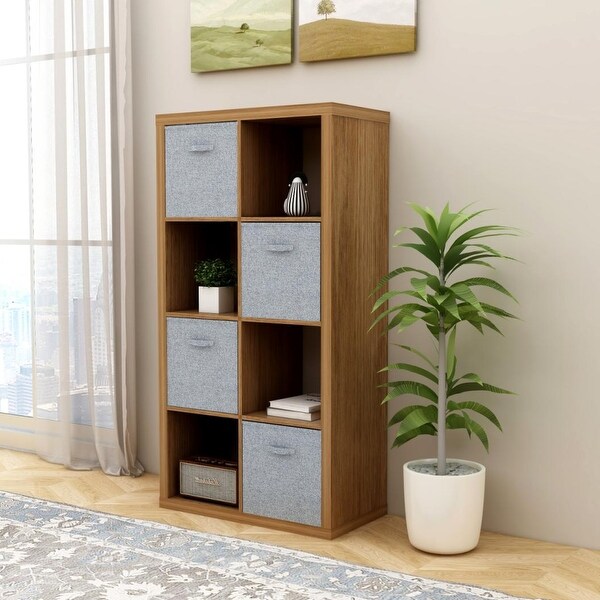8-Cube Organizer Storage with Open Back Shelves, 2x4 Cube Bookcase