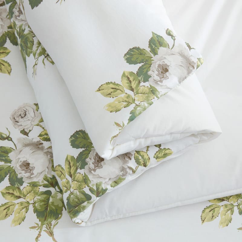 Martha Stewart Eloise Floral Grey Cotton Duvet Cover Set