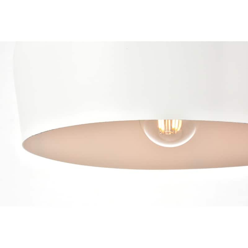 Living District Nora Collection White and Natural Wood Pendant