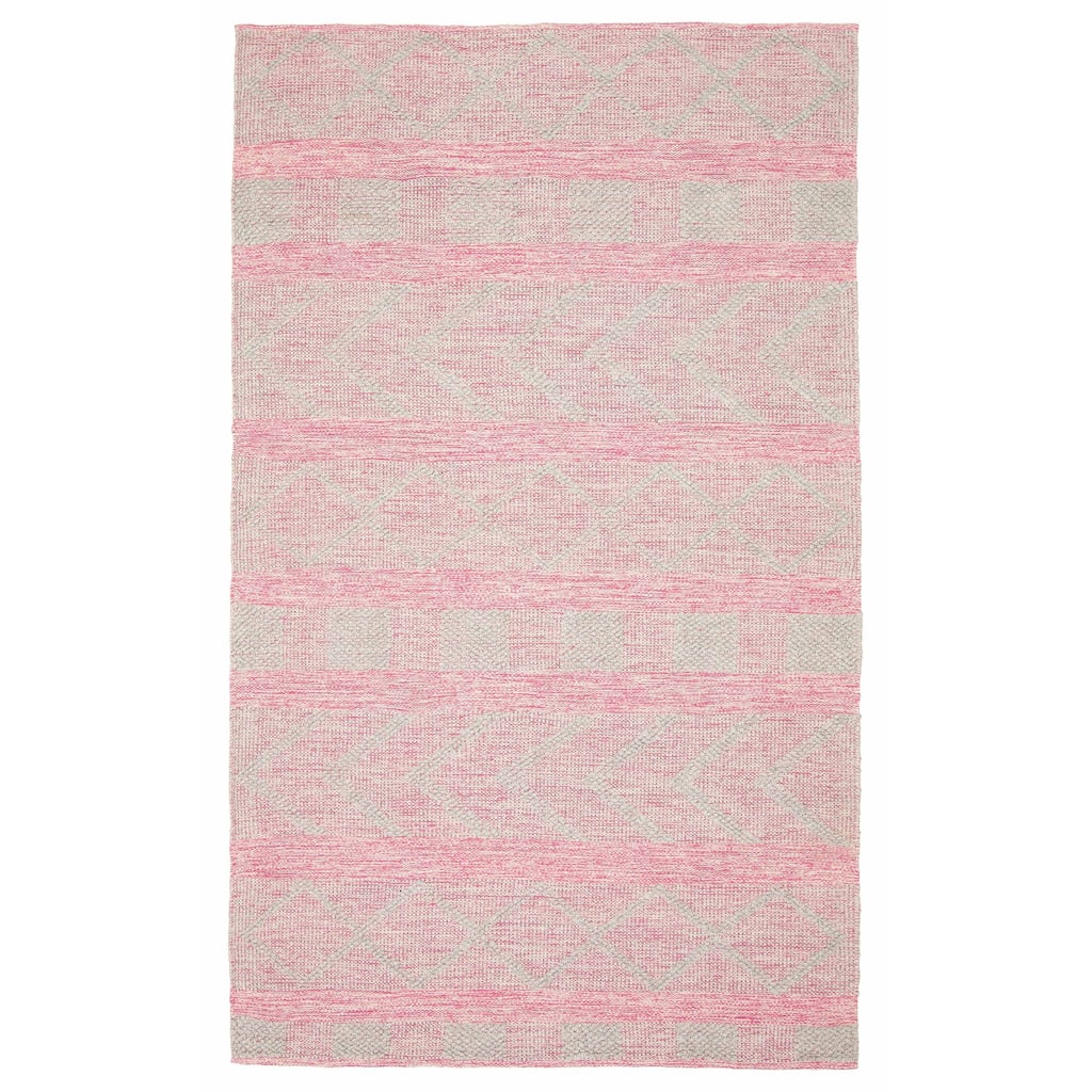 ECARPETGALLERY Braid weave Sienna Pink Wool Rug - 4'10 x 8'2