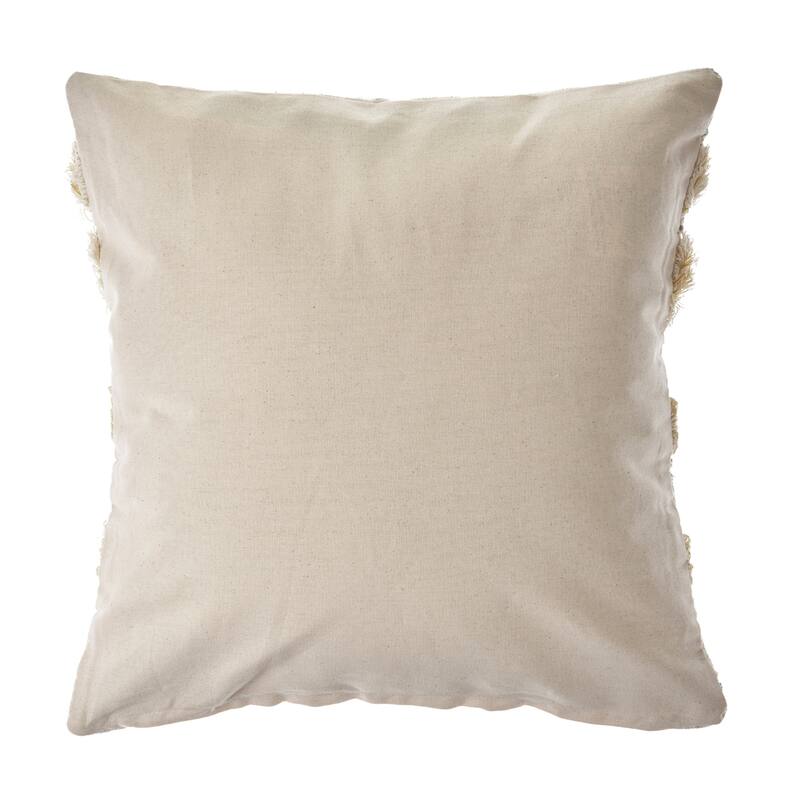 Handwoven Tufted Stripe Square Throw Pillow - 20" - Cream and Gray