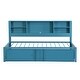 preview thumbnail 11 of 12, Twin Size Daybed Frame with Trundle - Metal - Blue