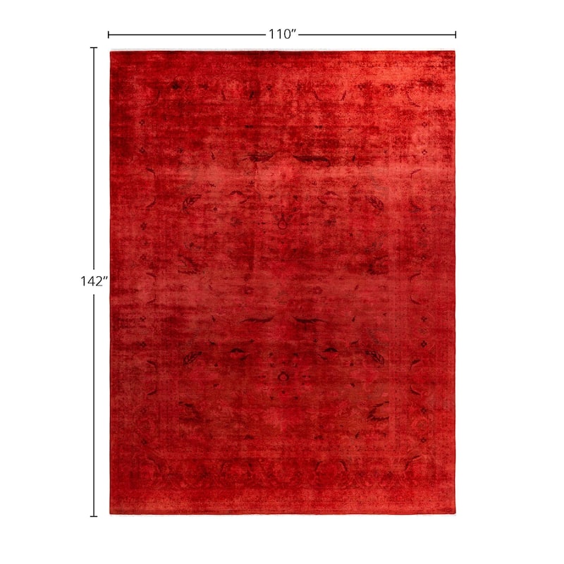Contemporary Overdyed Wool Hand Knotted Area Rug - 9' 2" x 11' 10"