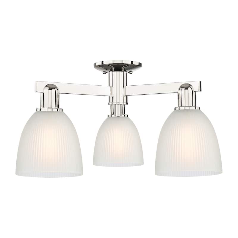 Innovations Lighting 716-3F-11-24 Castile Semi-Flush Castile 3 Light - Polished Nickel / White