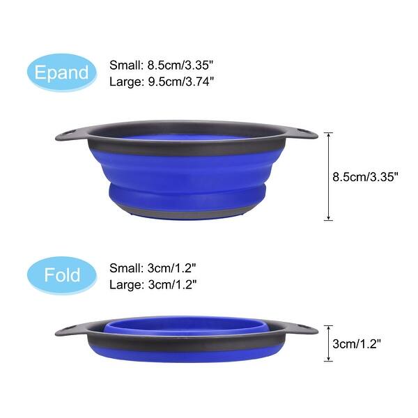 Collapsible Colander 4 Pcs Silicone Foldable Strainer 8in & 9.4in red