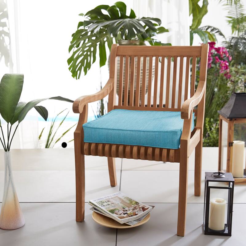 Lehigh Sunbrella Solid Indoor/ Outdoor Corded Chair Cushion - 19 in x 19 in x 3 in - Cast Horizon