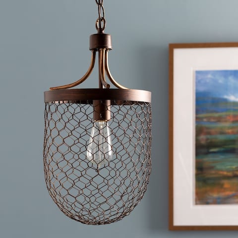 Artistic Weavers Nell Farmhouse Wire Mesh 1-light Hanging Pendant - 11.75"H x 11.75"W x 17.25"D