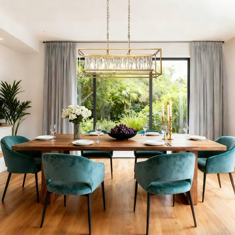 Modern 6-Light Crystal Chandelier Island Pendant for Kitchen Island - Gold