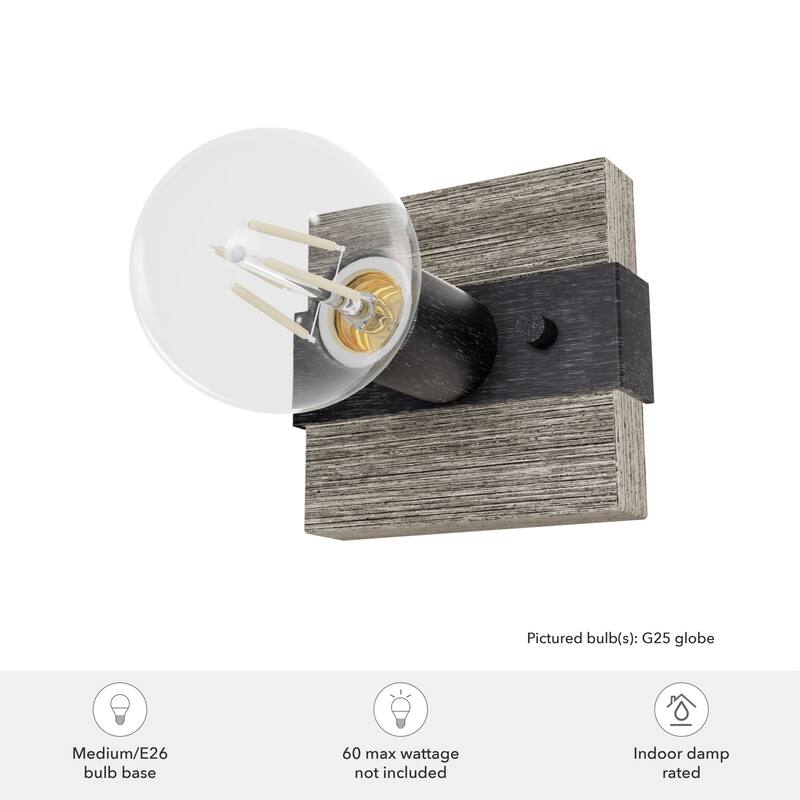 Hunter Donelson 1 Light Wall Sconce - Farmhouse, Rustic - Damp-Rated