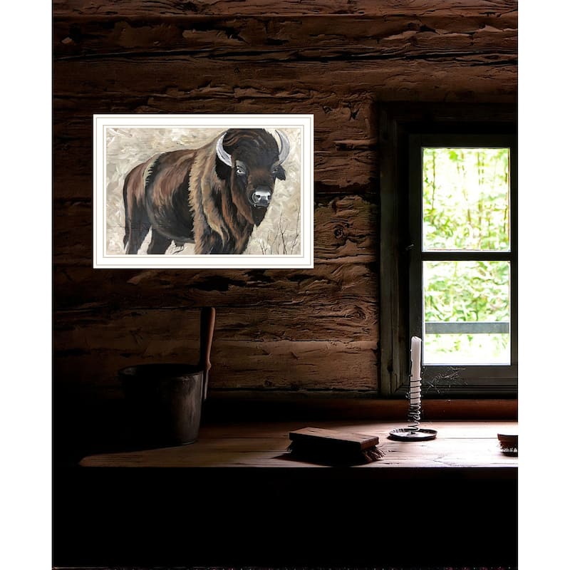 TrendyDecor4U "The Boss! Bison Only" Framed Print Wall Art
