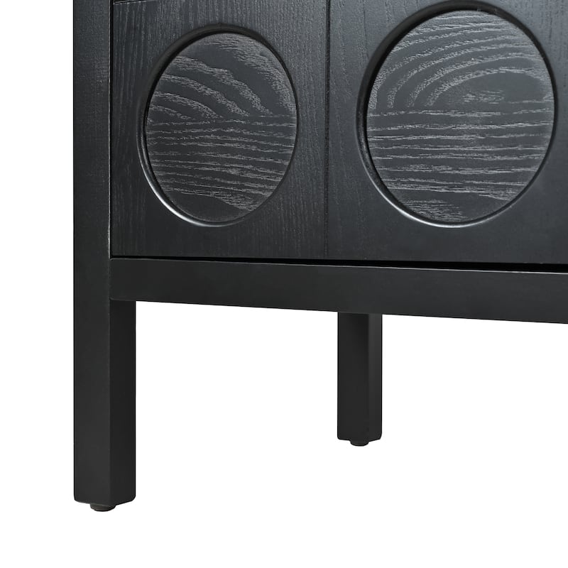 Stylish Storage Cabinet Sideboard with Unique Geometric Circle Door