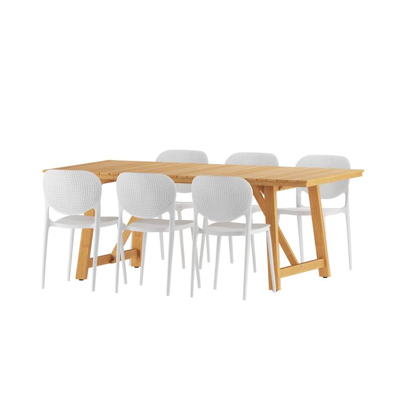 Amazonia Outdoor Patio 7pc Reclaimed Teak Gard Dining Set