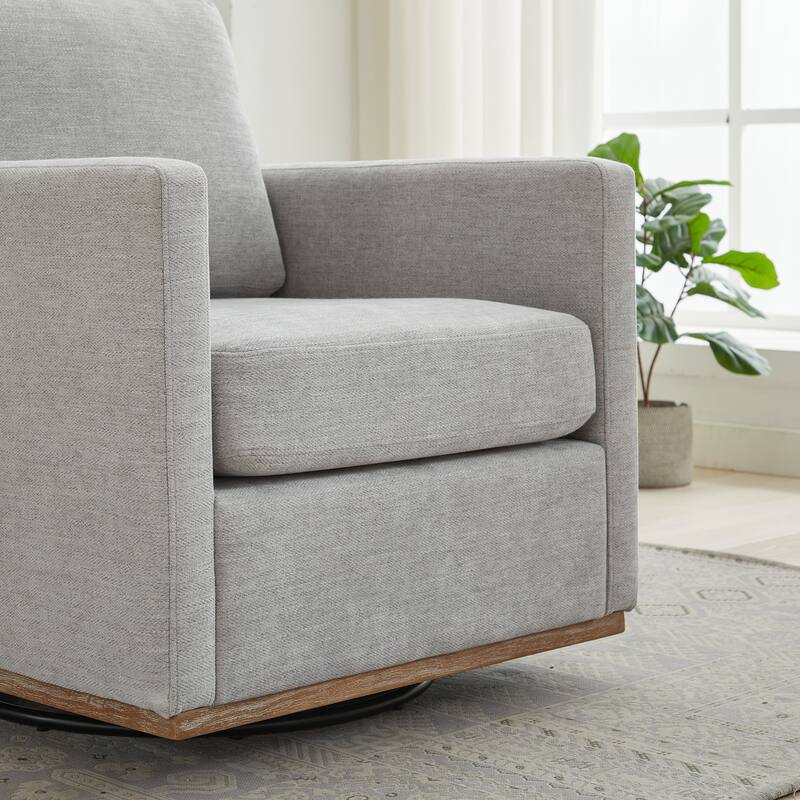 Chenille Swivel Accent Chair (Square Design)