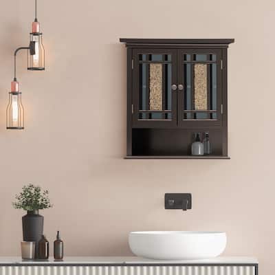 Teamson Home Windsor Two-Door Removable Wall Cabinet - 7"L x 22"W x 24"H