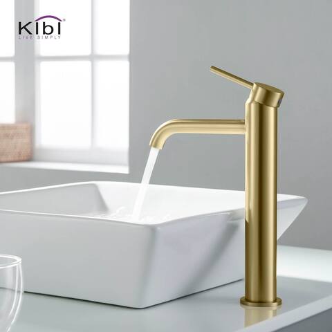 Luxury Solid Brass Single Hole Bathroom Vessel Sink Faucet