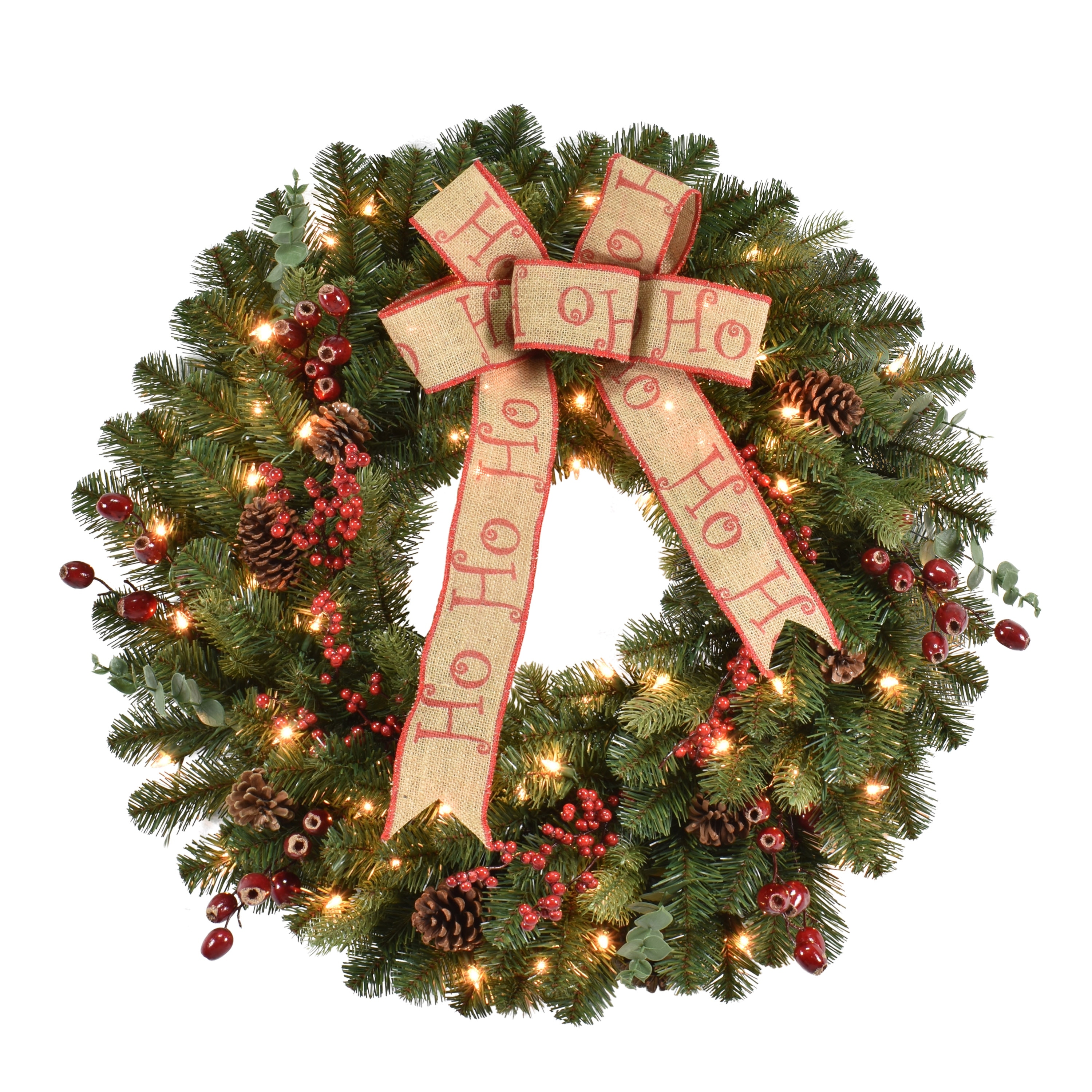 Puleo International 30" Pre-Lit Decorated Wreath