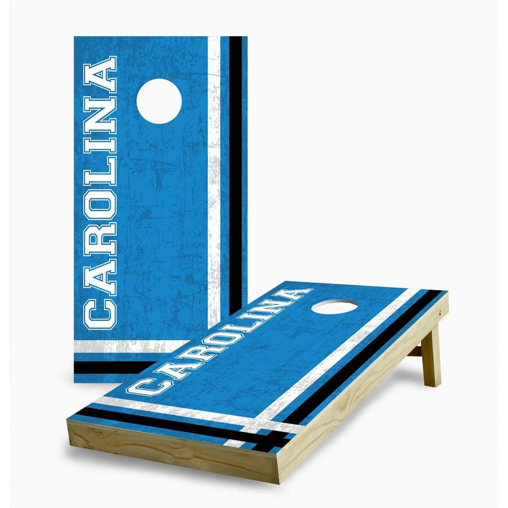 Carolina Panthers Multi Stripe Cornhole Game (Choose Wraps or Boards)