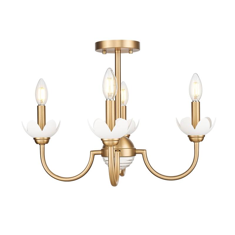 Z-Lite 352-4SF Allistair 4 Light 20" Wide Semi-Flush Ceiling Fixture - Modern Gold