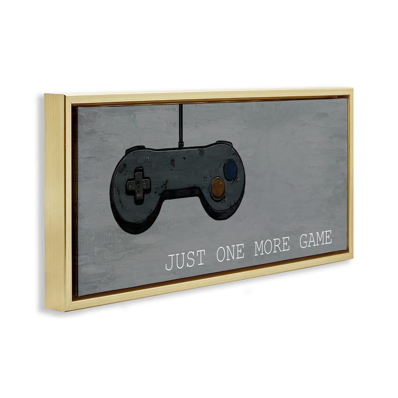 Stupell Just One More Rustic Gaming Framed Floater Canvas Wall Art Design By Kim Allen