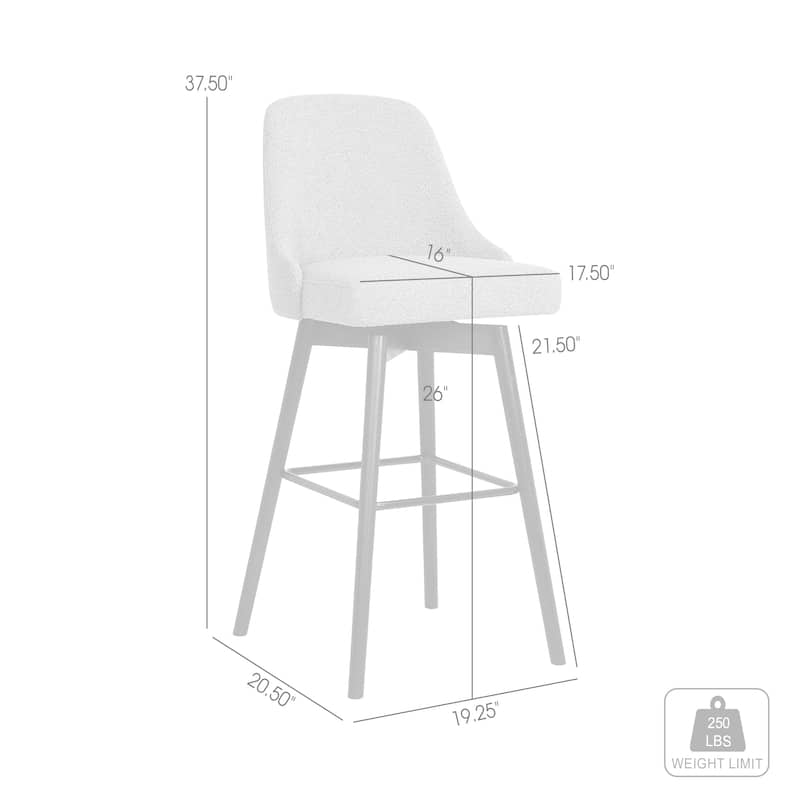 Sicily Faux Leather or Fabric Upholstered Swivel Counter or Bar Stool