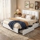 preview thumbnail 9 of 123, Javlergo Bed Frame with Storage Drawers Upholstered Platform Bed Frame with Adjustable Headboard
