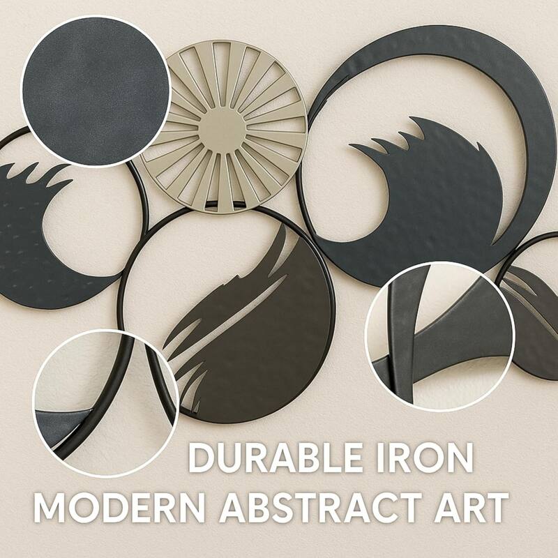 Aria Home Ocean Ring Metal Wall Art Blue & Grey Modern Coastal Decor