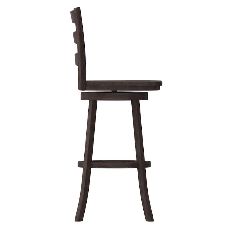 Commercial Grade Traditional Ladderback Wooden Swivel Barstool