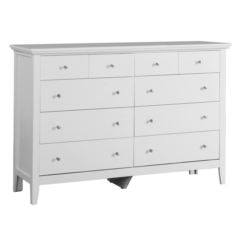 Asian White Double Dresser - 39" Wide Bedroom Storage - Stylish & Functional Dresser