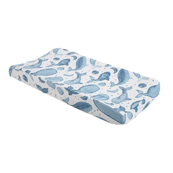 slide 2 of 4, Crane Baby Caspian Quilted Change Pad Cover - Whale