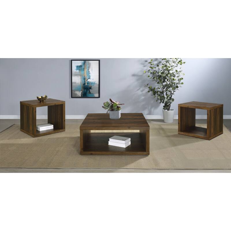 Frisco Coffee And End Table Set - 3-Piece Set - Dark Pine