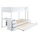 preview thumbnail 13 of 17, Twin-Over-Twin Bunk Bed with Twin size Trundle, Storage and Desk,