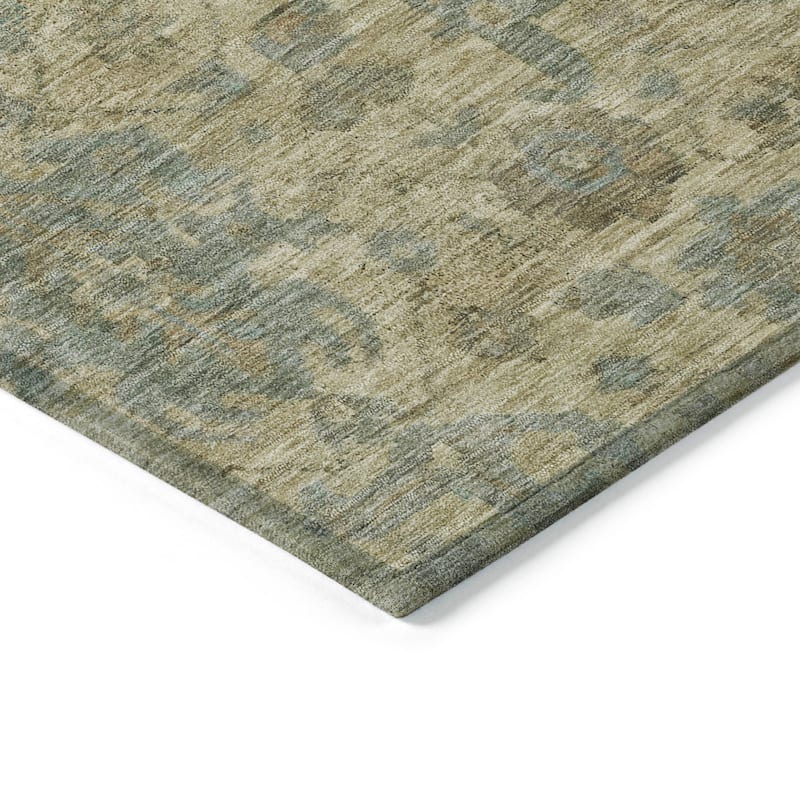 Machine Washable Indoor/ Outdoor Vintage Traditional Chantille Rug